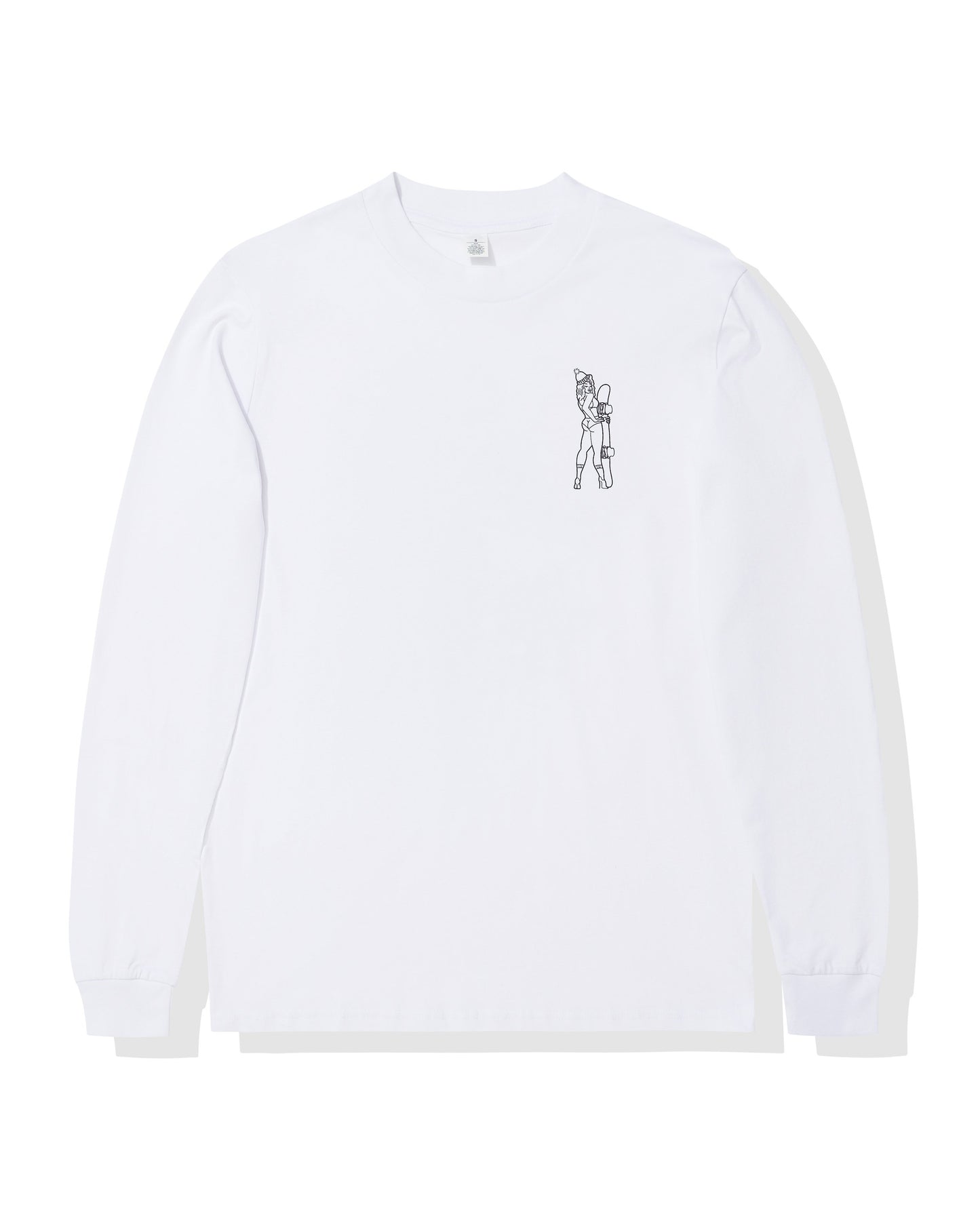 White Ink Girl Long Sleeve Tee