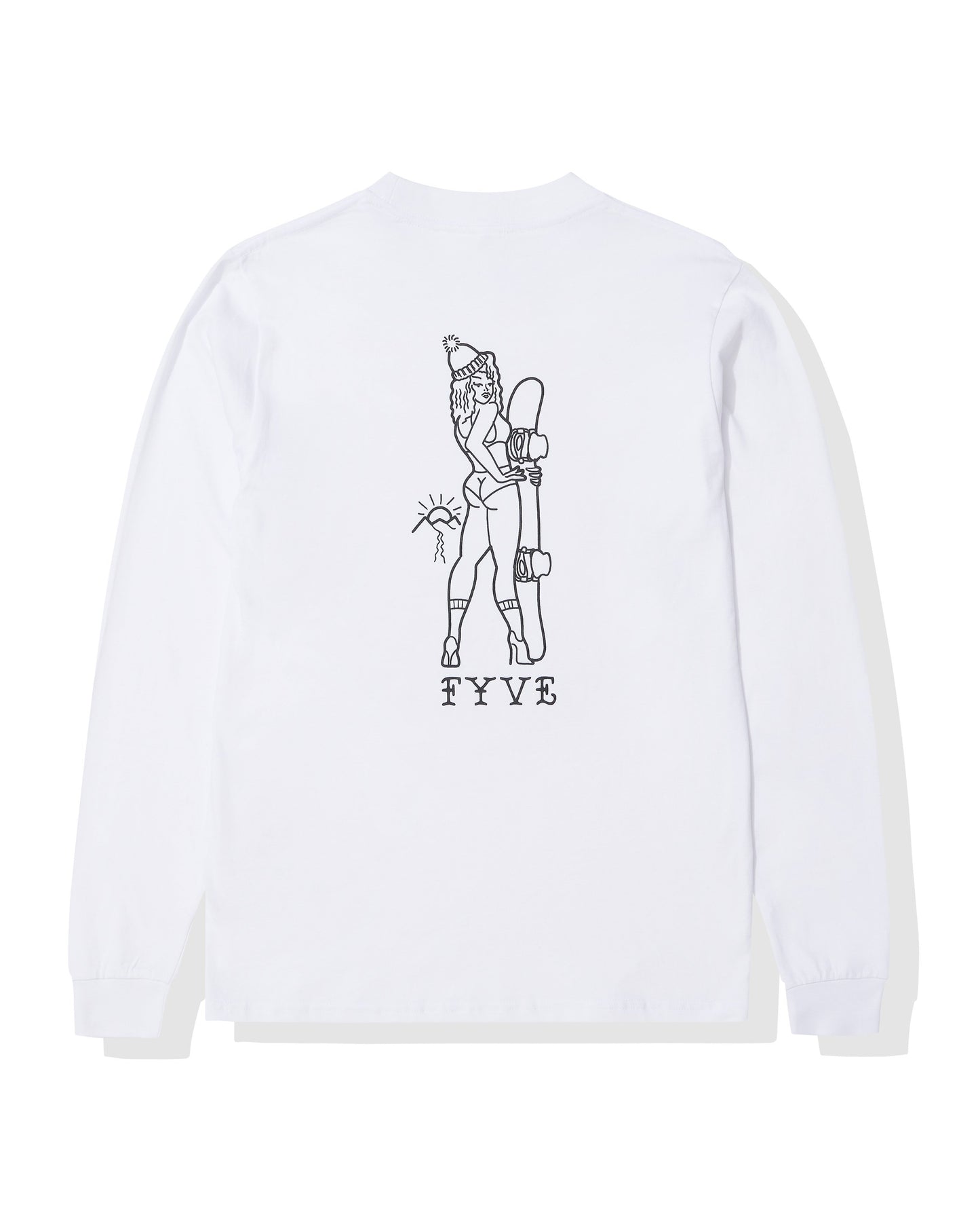 White Ink Girl Long Sleeve Tee