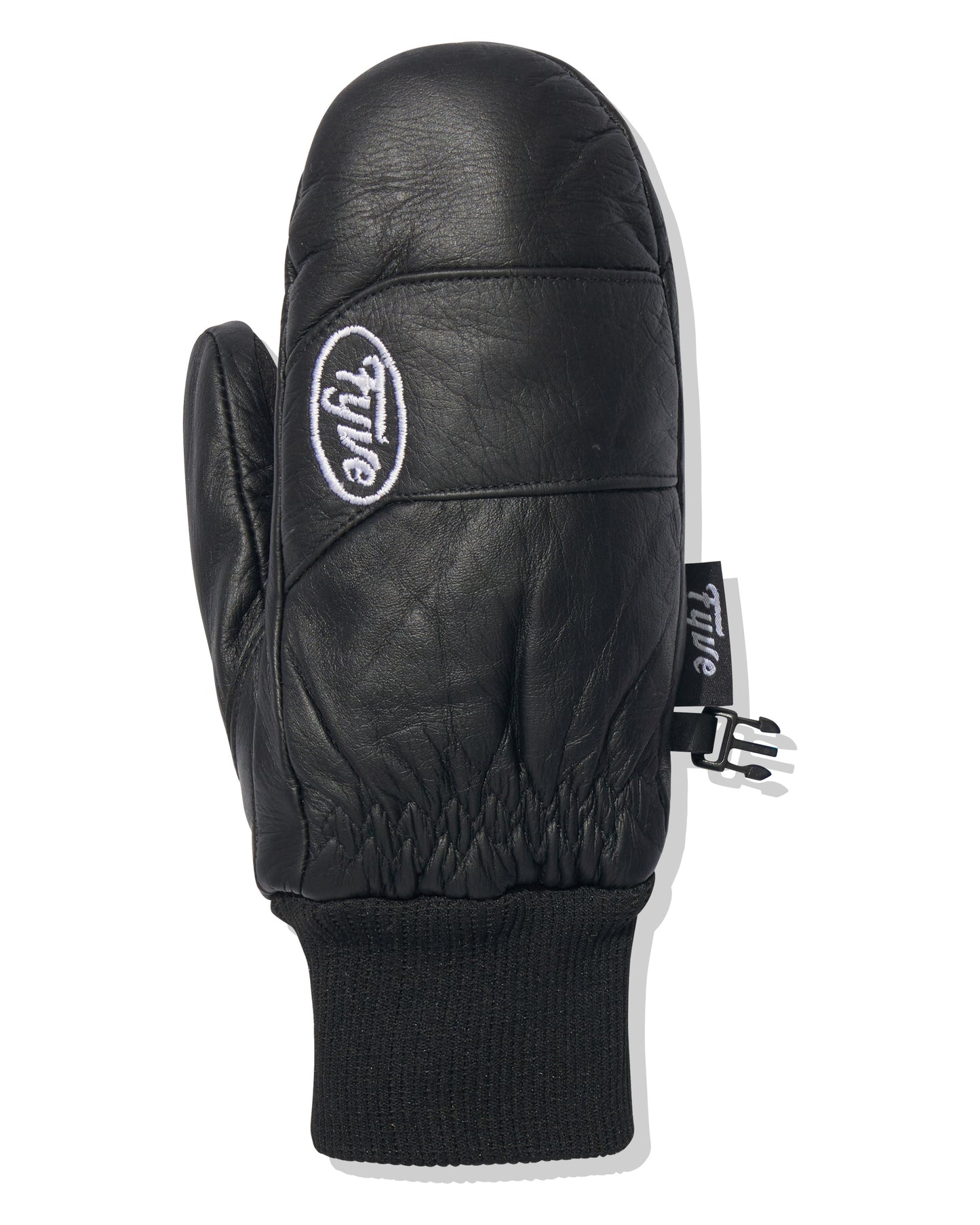 Black Stretch Wrist Leather Mitts