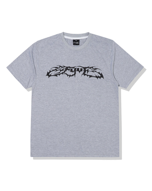 Embroidered Grey Metal Tee